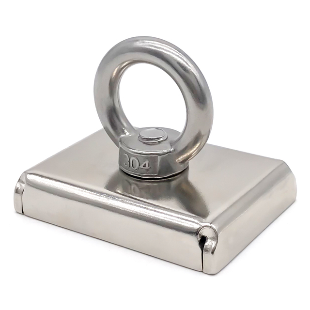 Kit de salvamento magnético rectangular Imán de pesca de neodimio con anillo SST
