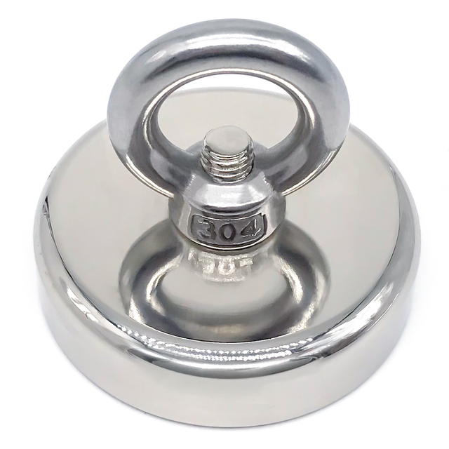 Imán de pesca de neodimio redondo Eyenut de acero inoxidable de un solo lado