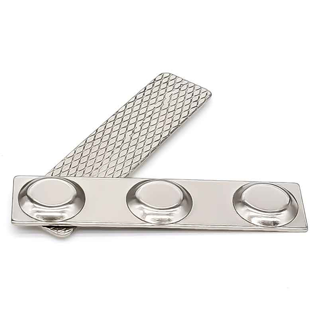 Insignia de nombre magnética de neodimio rectangular de placa de acero de identificación de oficina reutilizable adhesiva de 3M