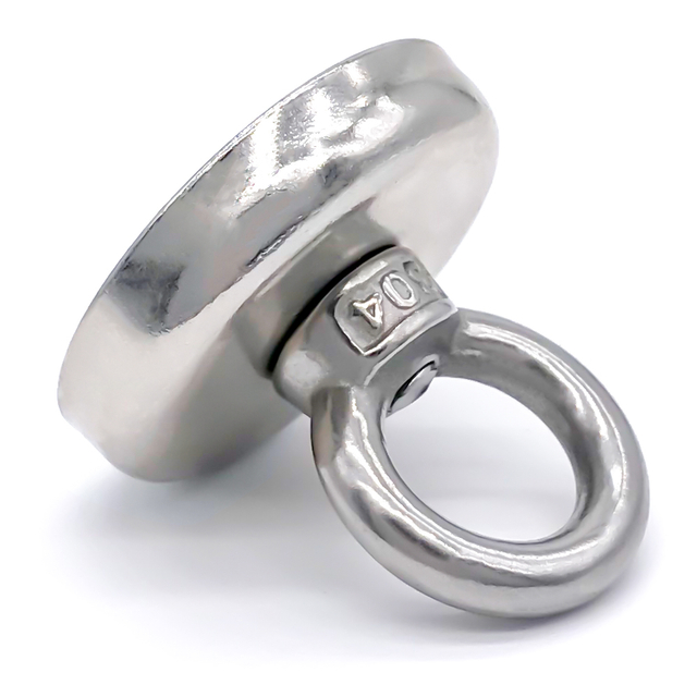 Imán de pesca de neodimio de búsqueda submarina de base redonda con anillo de elevación