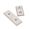 Gran oferta, alta calidad, N35 N45, herramienta magnética rectangular de neodimio, forma de bloque, revestimiento de Ni, agujero avellanado, imán de canal NdFeB