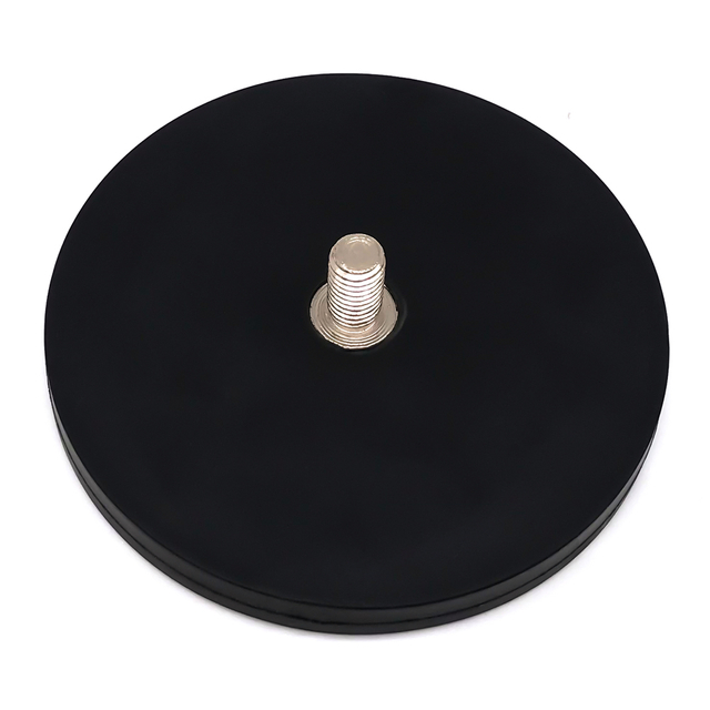 Varilla roscada externa multipolar Imán en recipiente de neodimio de caucho negro